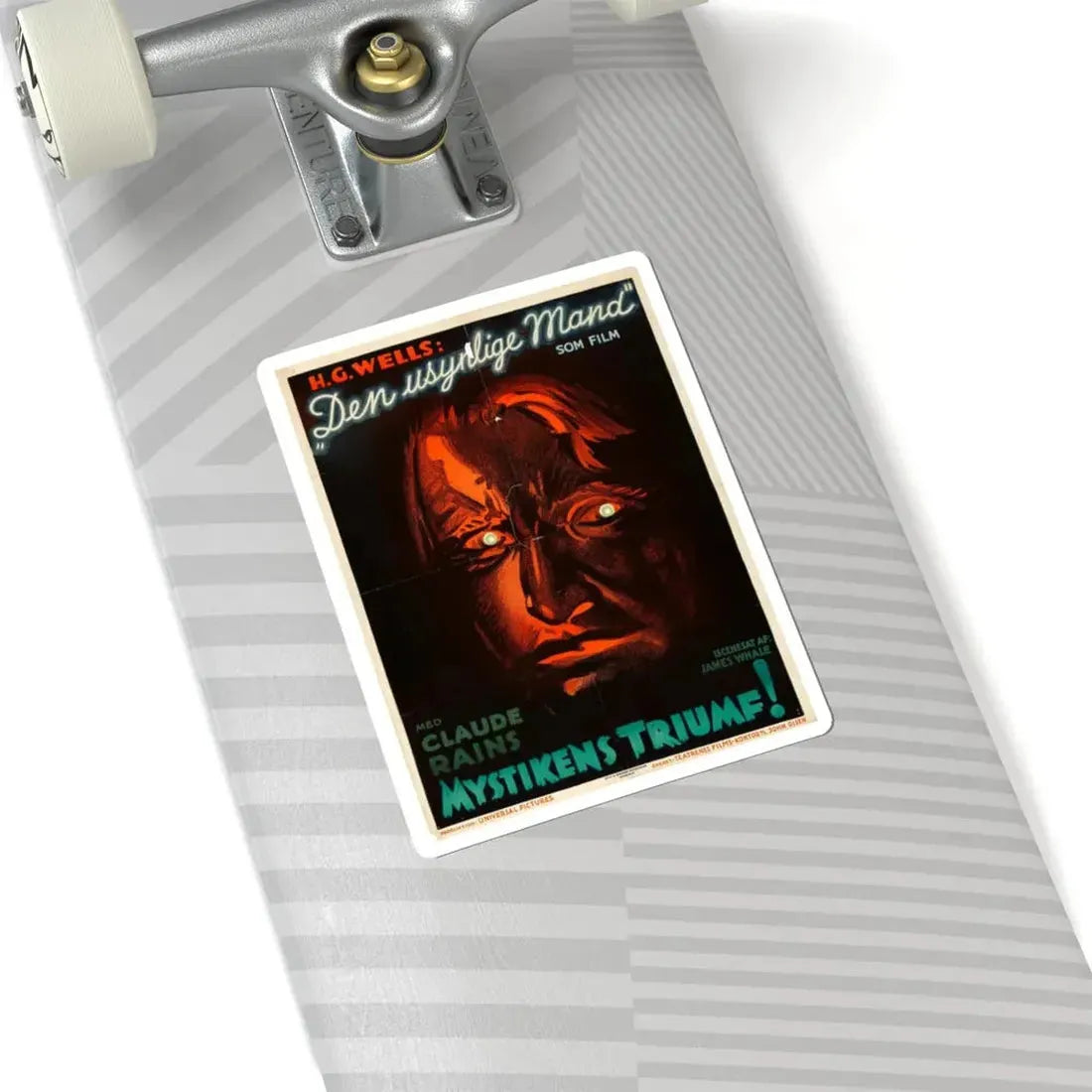 THE INVISIBLE MAN (DANISH) 1933 Movie Poster - STICKER Vinyl Kiss-Cut Decal - The Sticker Space