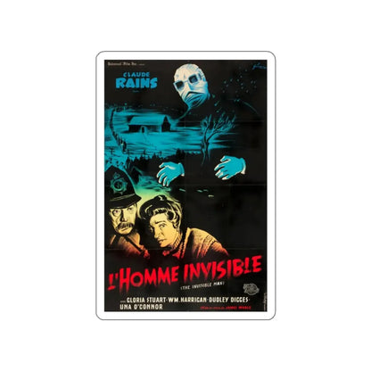 THE INVISIBLE MAN (FRENCH) 1933 Movie Poster STICKER Vinyl Die-Cut Decal 2 Inch - The Sticker Space