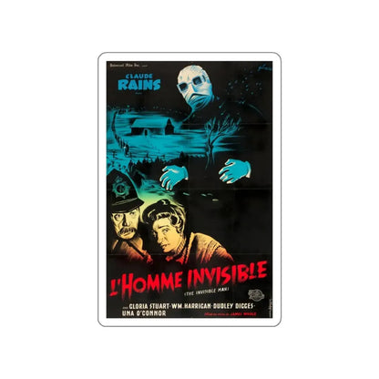 THE INVISIBLE MAN (FRENCH) 1933 Movie Poster STICKER Vinyl Die-Cut Decal 4 Inch - The Sticker Space