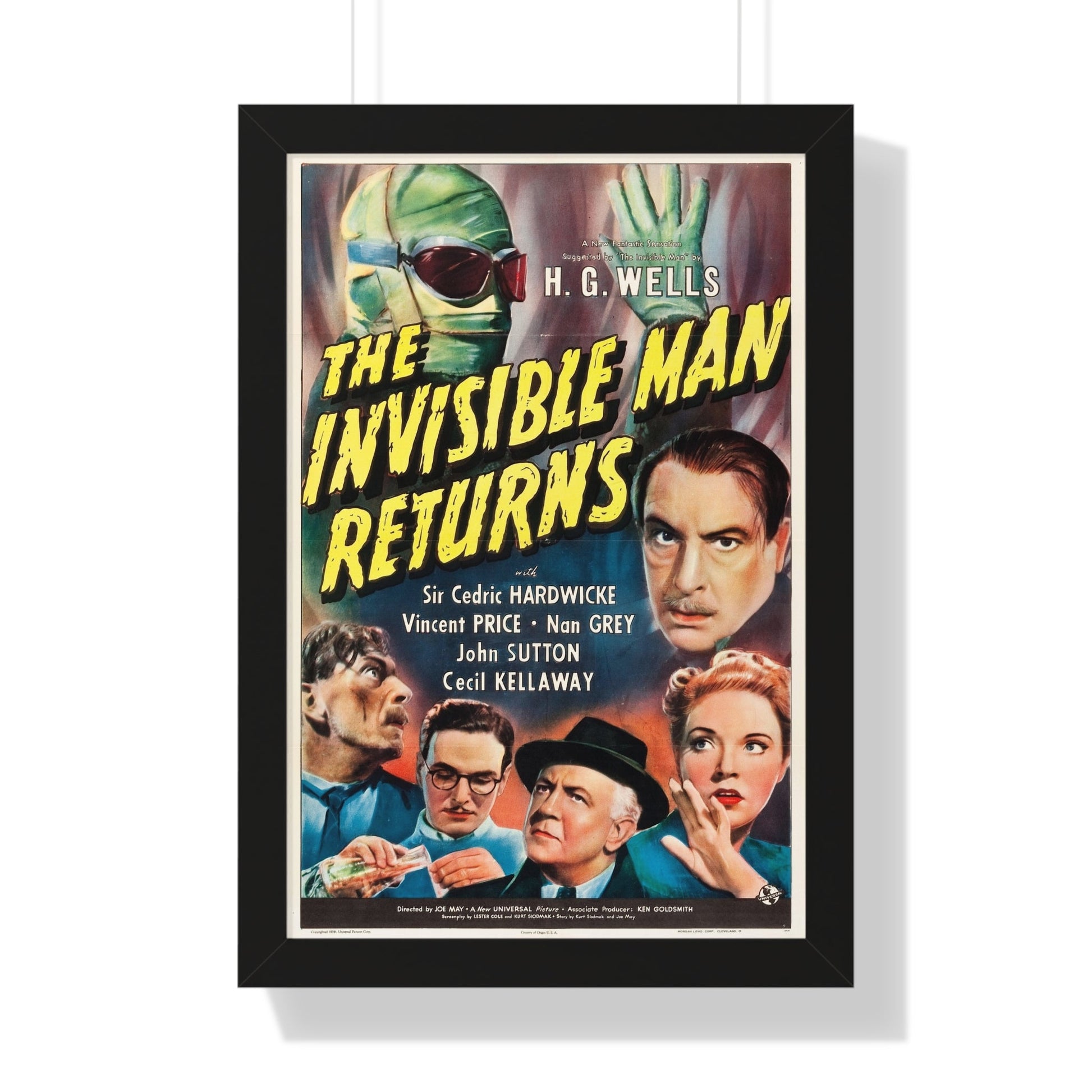 THE INVISIBLE MAN RETURNS 1940 - Framed Movie Poster-16″ x 24″-The Sticker Space