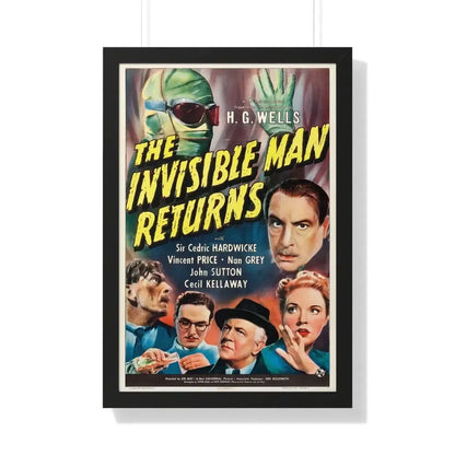 THE INVISIBLE MAN RETURNS 1940 - Framed Movie Poster 20" x 30" Black - The Sticker Space