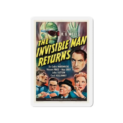 THE INVISIBLE MAN RETURNS 1940 Movie Poster - Refrigerator Magnet 2 Inch Die-Cut - The Sticker Space