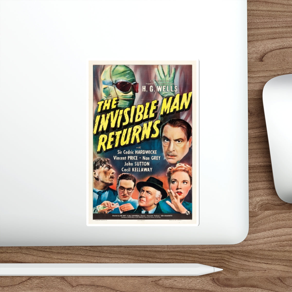 THE INVISIBLE MAN RETURNS 1940 Movie Poster STICKER Vinyl Die-Cut Decal-The Sticker Space