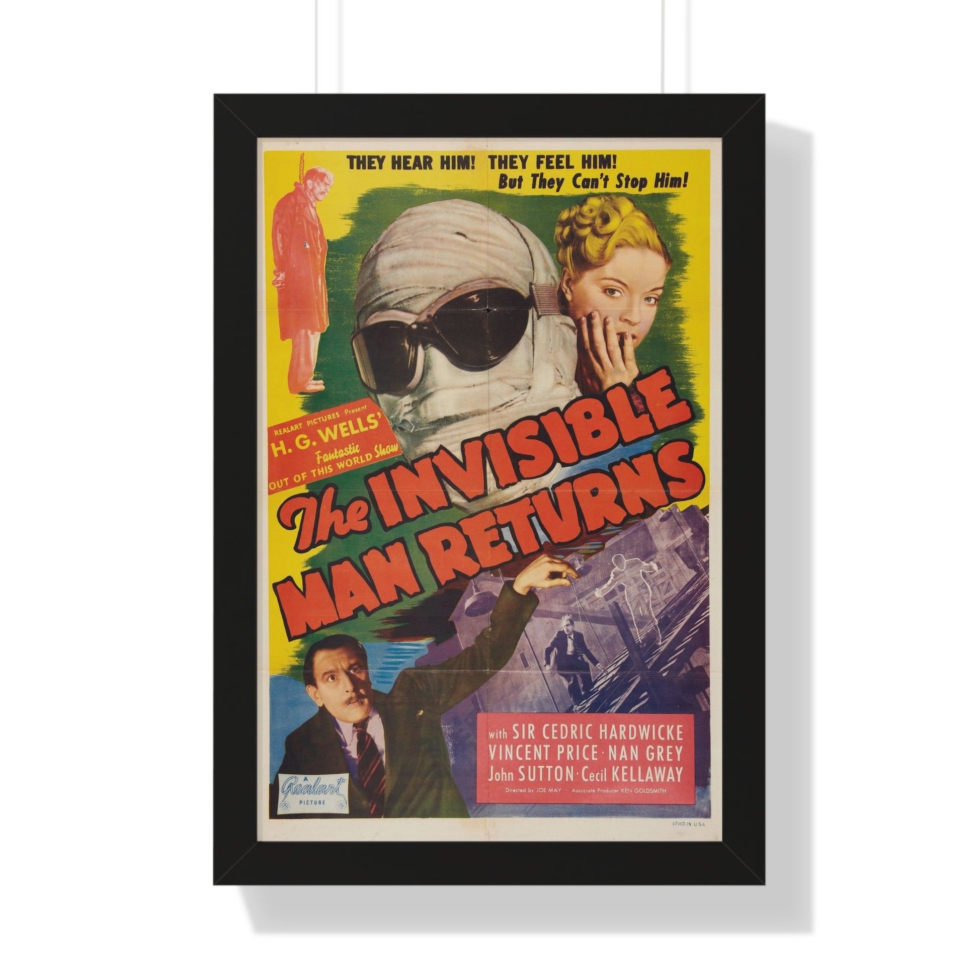 THE INVISIBLE MAN RETURNS (2) 1940 - Framed Movie Poster-16″ x 24″-The Sticker Space