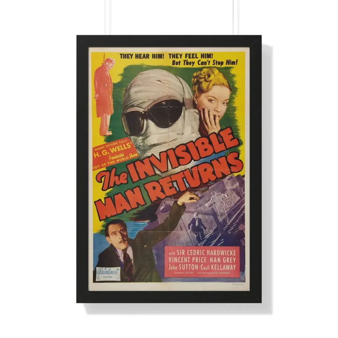 THE INVISIBLE MAN RETURNS (2) 1940 - Framed Movie Poster 20" x 30" Black - The Sticker Space