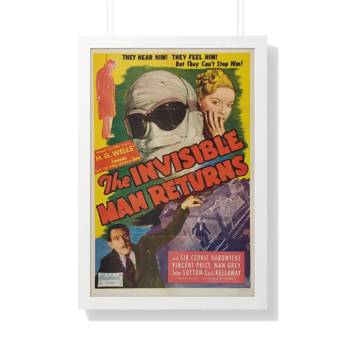 THE INVISIBLE MAN RETURNS (2) 1940 - Framed Movie Poster 20" x 30" White - The Sticker Space