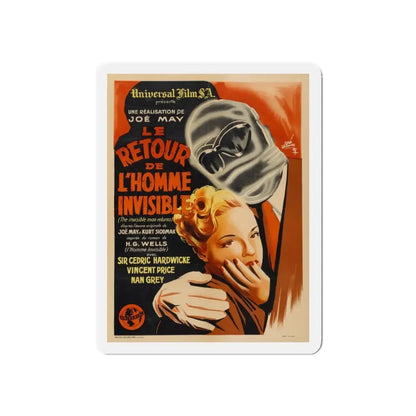 THE INVISIBLE MAN RETURNS (FRENCH) 1940 Movie Poster - Refrigerator Magnet 3 Inch Die-Cut - The Sticker Space