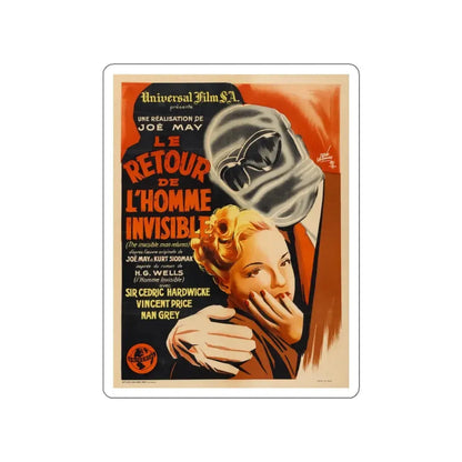 THE INVISIBLE MAN RETURNS (FRENCH) 1940 Movie Poster STICKER Vinyl Die-Cut Decal 4 Inch - The Sticker Space