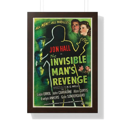 THE INVISIBLE MAN'S REVENGE 1944 - Framed Movie Poster 16″ x 24″ Walnut - The Sticker Space