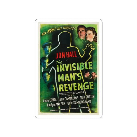 THE INVISIBLE MAN'S REVENGE 1944 Movie Poster STICKER Vinyl Die-Cut Decal 2 Inch - The Sticker Space