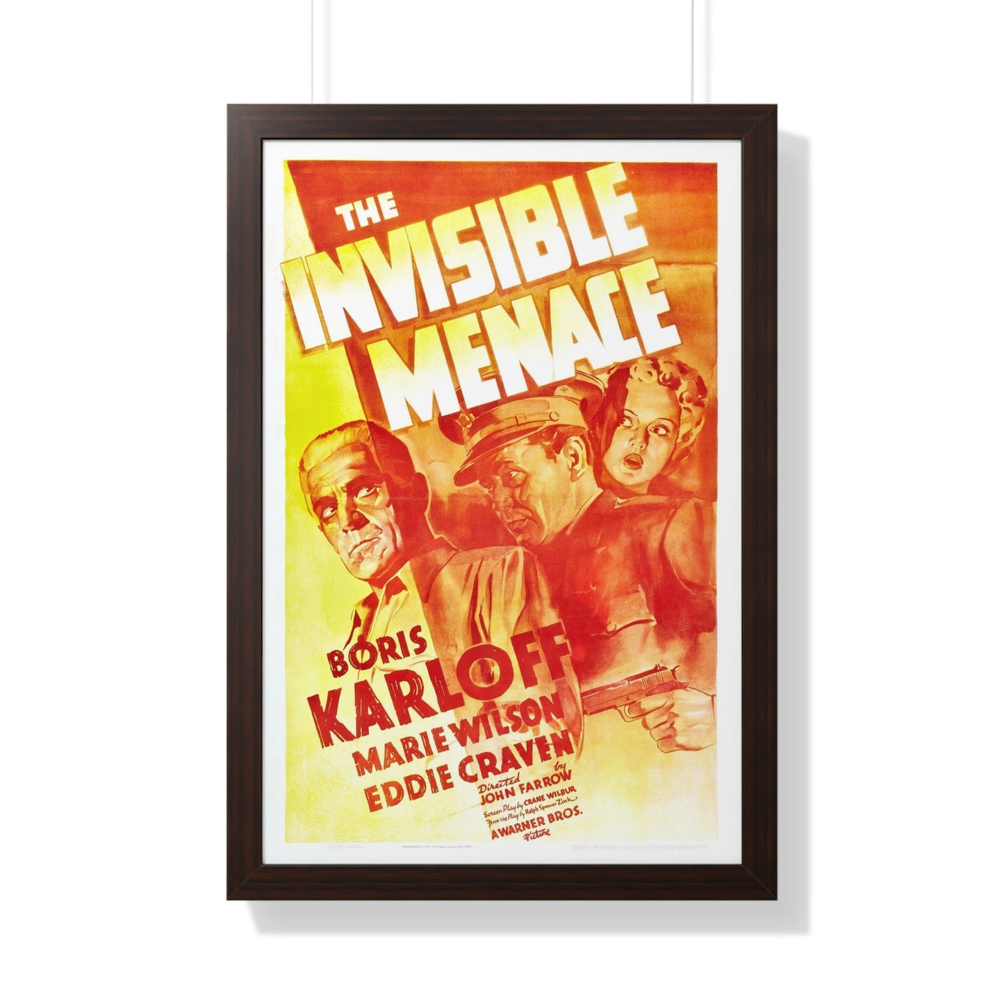 THE INVISIBLE MENACE 1938 - Framed Movie Poster-20" x 30"-The Sticker Space