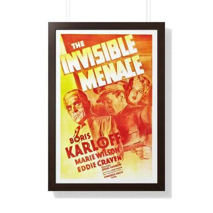 THE INVISIBLE MENACE 1938 - Framed Movie Poster 20" x 30" Walnut - The Sticker Space
