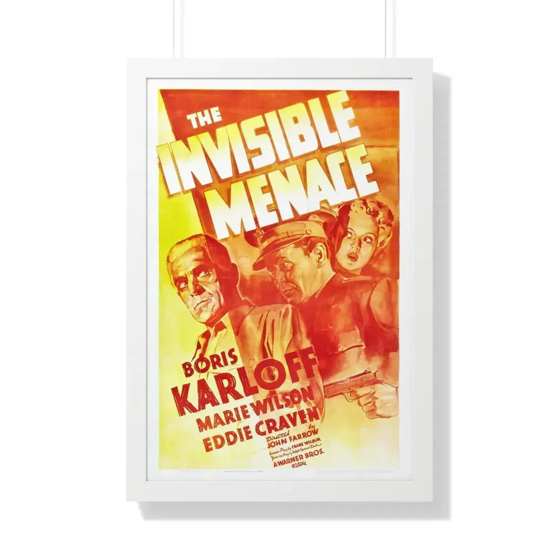 THE INVISIBLE MENACE 1938 - Framed Movie Poster 20" x 30" White - The Sticker Space