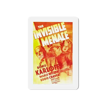 THE INVISIBLE MENACE 1938 Movie Poster - Refrigerator Magnet 4 Inch Die-Cut - The Sticker Space
