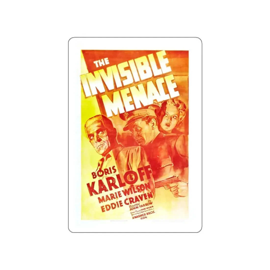 THE INVISIBLE MENACE 1938 Movie Poster STICKER Vinyl Die-Cut Decal 4 Inch - The Sticker Space