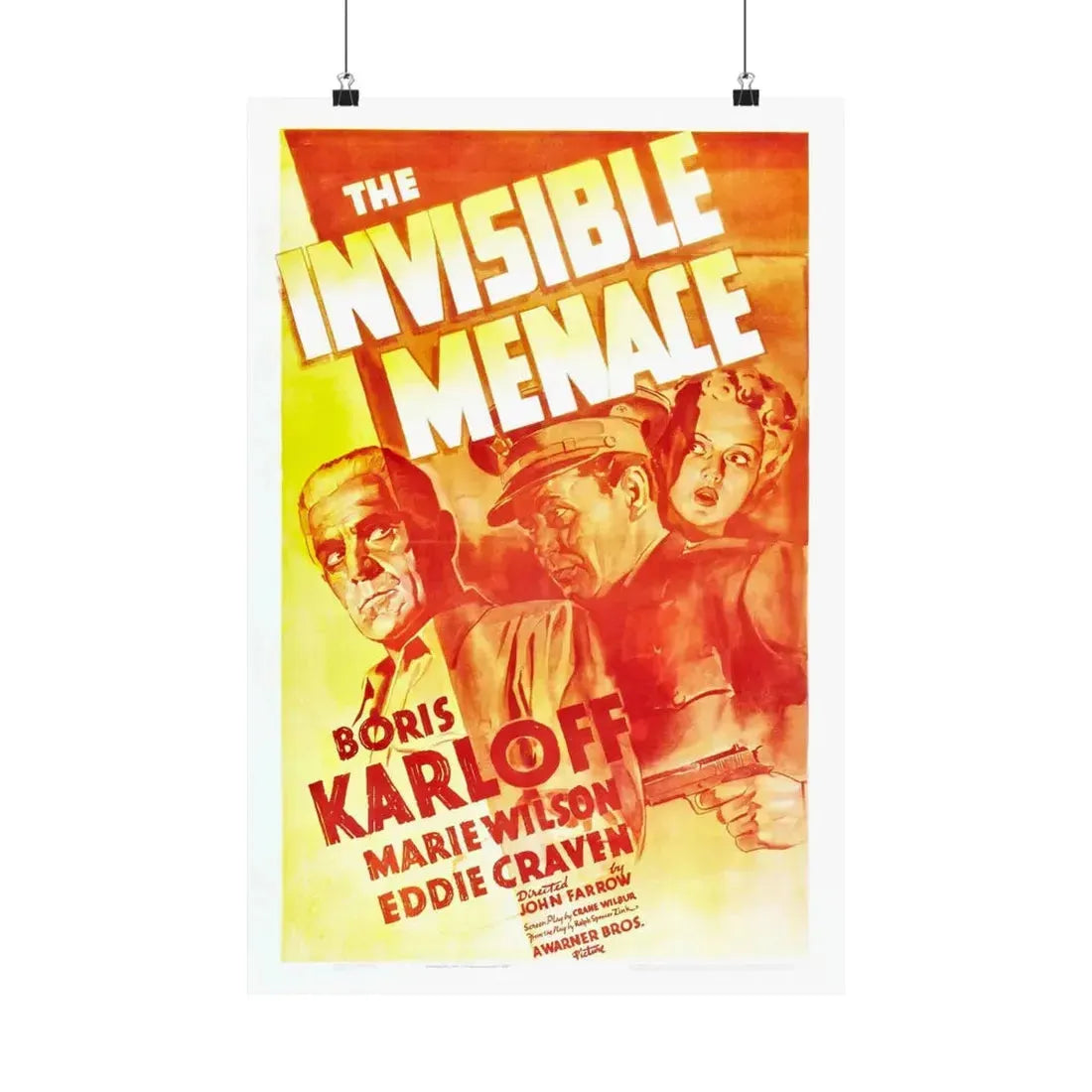 THE INVISIBLE MENACE 1938 - Paper Movie Poster 16″ x 24″ Matte - The Sticker Space