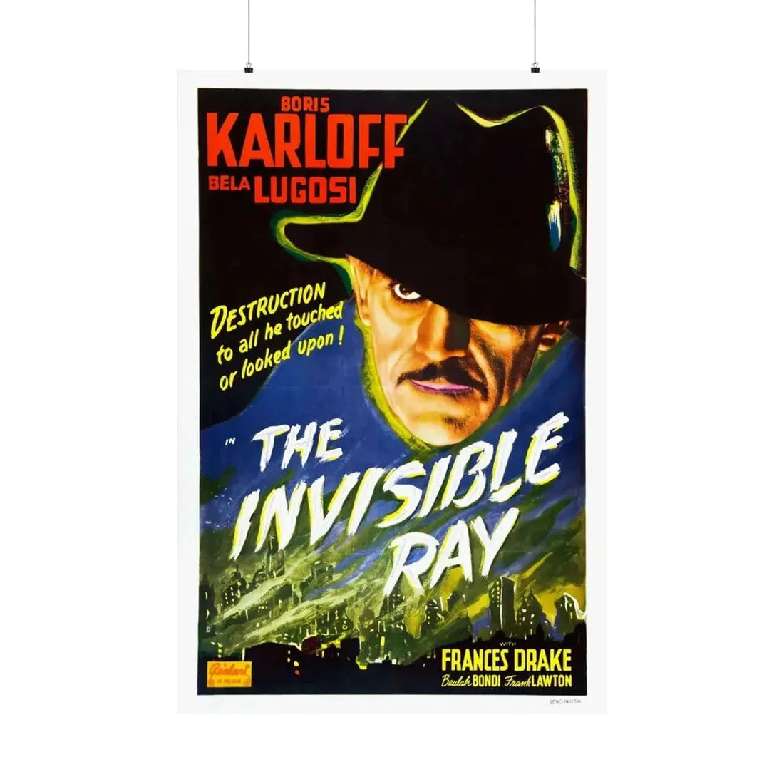 THE INVISIBLE RAY (2) 1936 - Paper Movie Poster 36" x 54" Matte - The Sticker Space