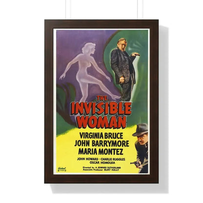 THE INVISIBLE WOMAN 1940 - Framed Movie Poster 16″ x 24″ Walnut - The Sticker Space