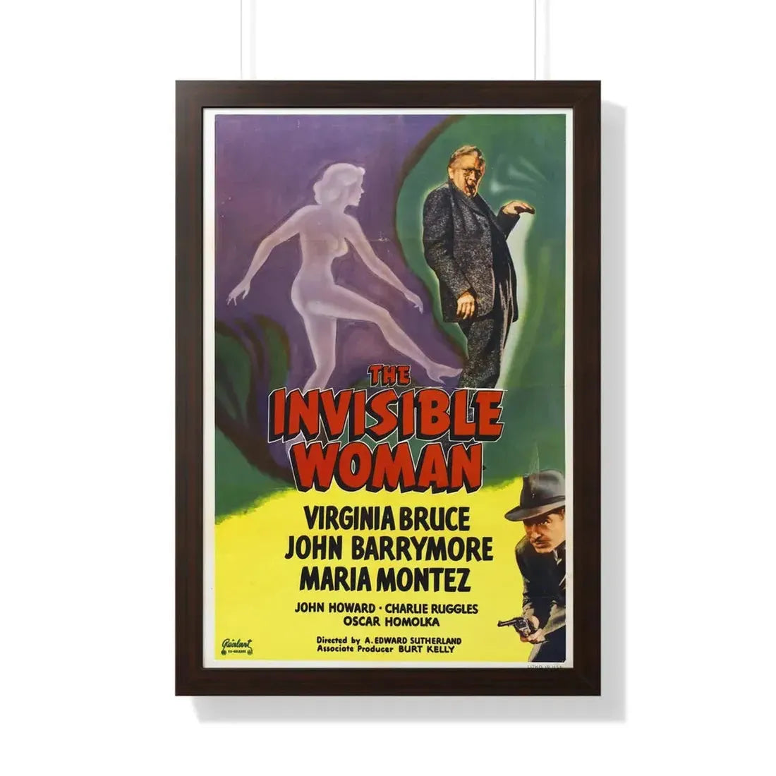 THE INVISIBLE WOMAN 1940 - Framed Movie Poster 20" x 30" Walnut - The Sticker Space