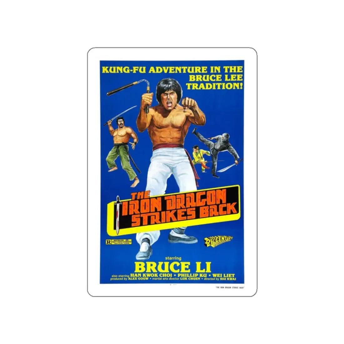 THE IRON DRAGON STRIKES BACK 1979 Movie Poster STICKER Vinyl Die-Cut Decal 2 Inch - The Sticker Space