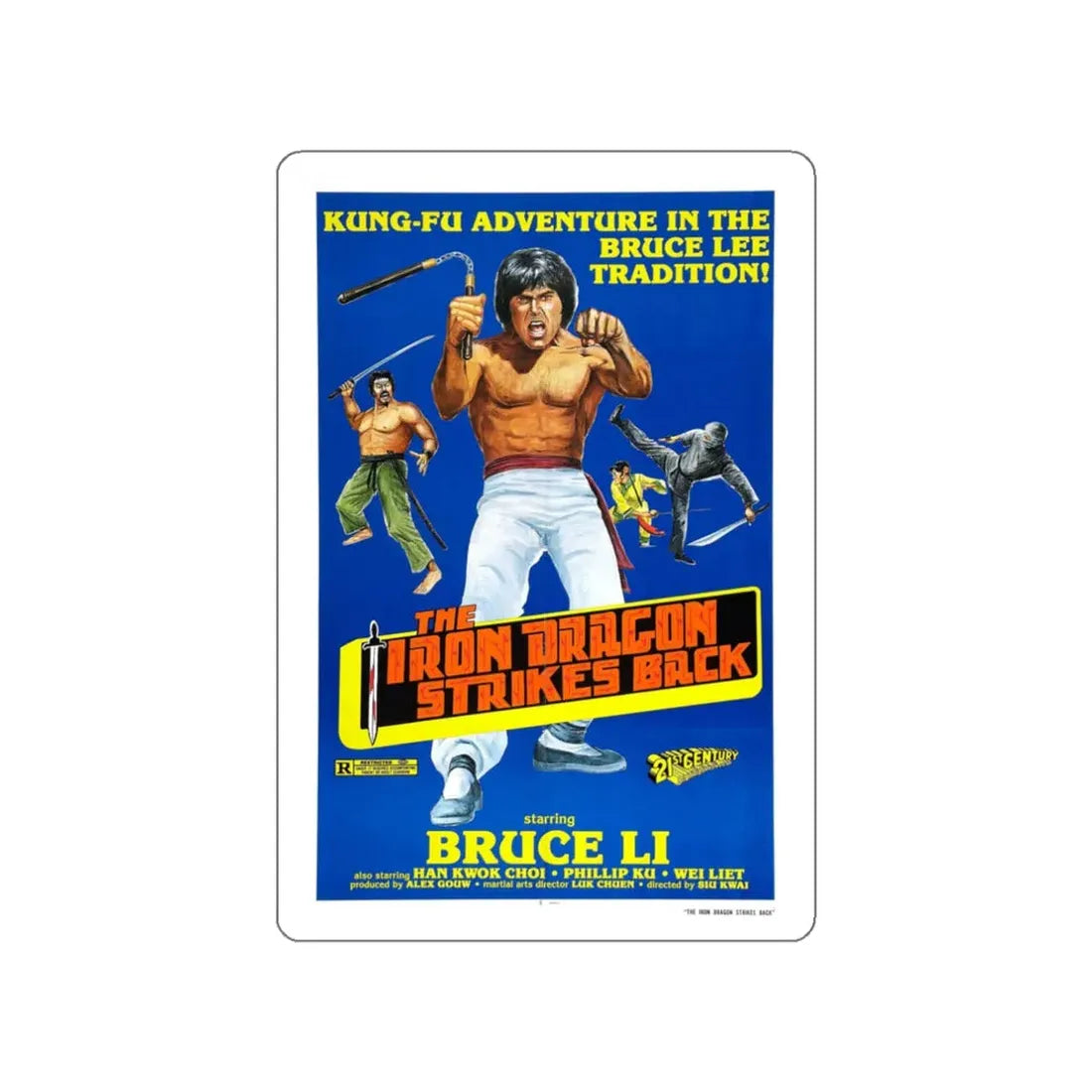 THE IRON DRAGON STRIKES BACK 1979 Movie Poster STICKER Vinyl Die-Cut Decal 3 Inch - The Sticker Space