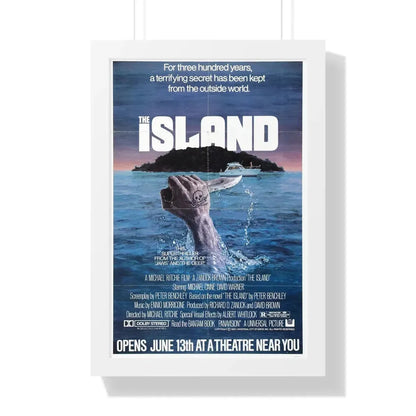 THE ISLAND 1980 - Framed Movie Poster 16″ x 24″ White - The Sticker Space