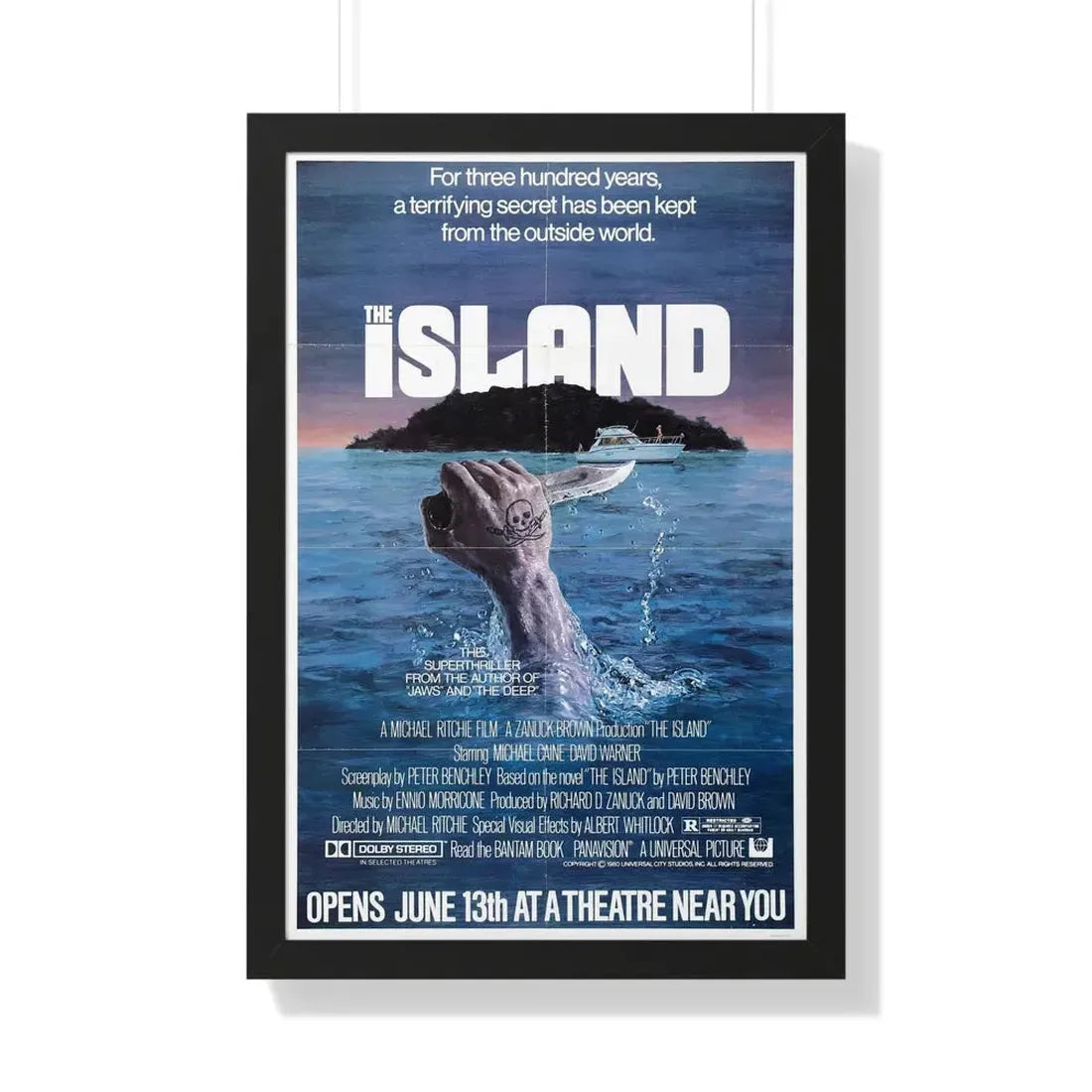 THE ISLAND 1980 - Framed Movie Poster 20" x 30" Black - The Sticker Space