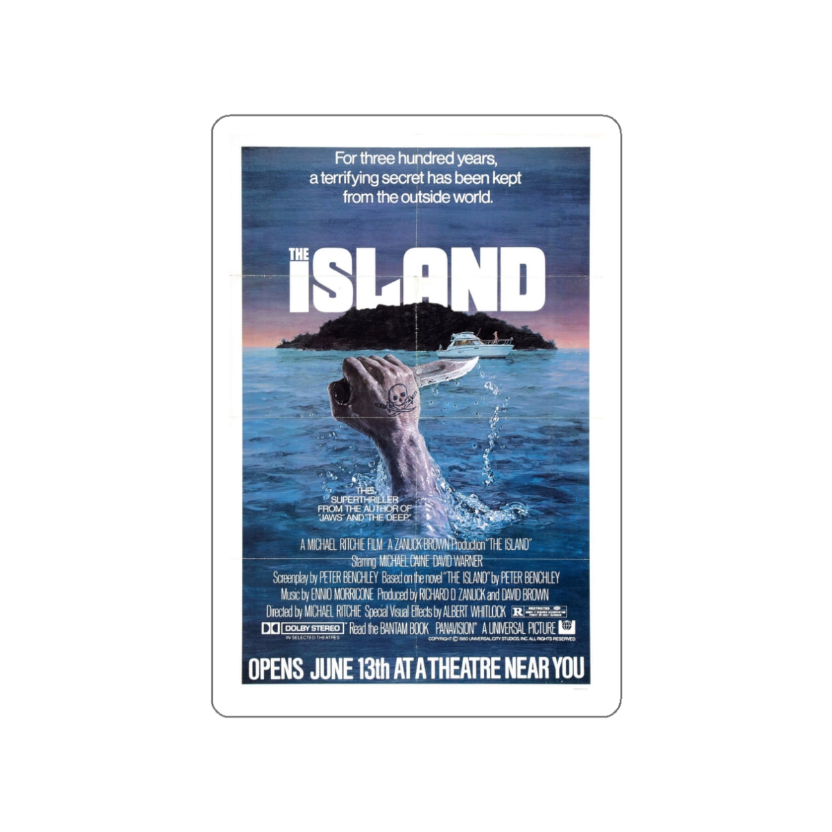 THE ISLAND 1980 Movie Poster STICKER Vinyl Die-Cut Decal-White-The Sticker Space