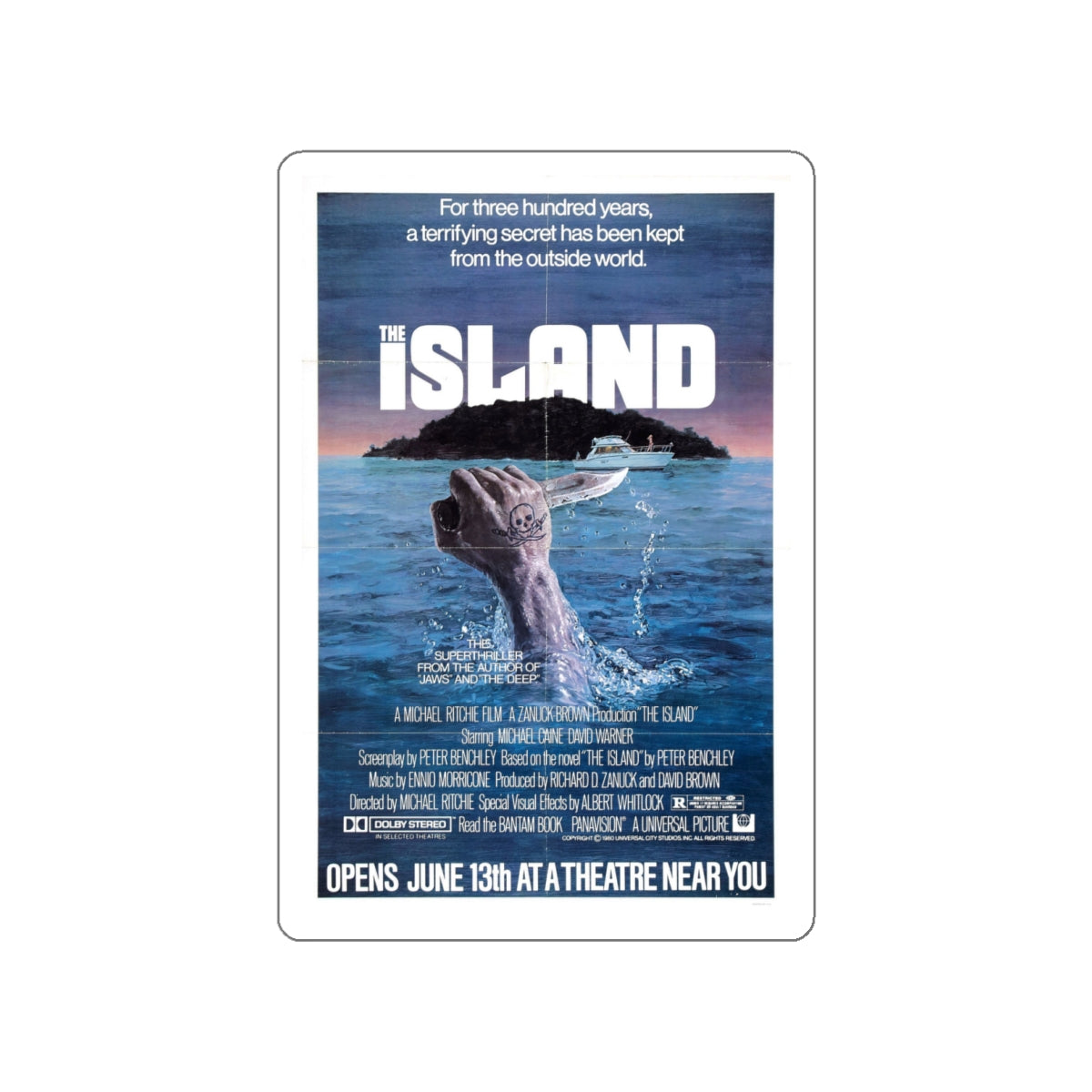 THE ISLAND 1980 Movie Poster STICKER Vinyl Die-Cut Decal-White-The Sticker Space