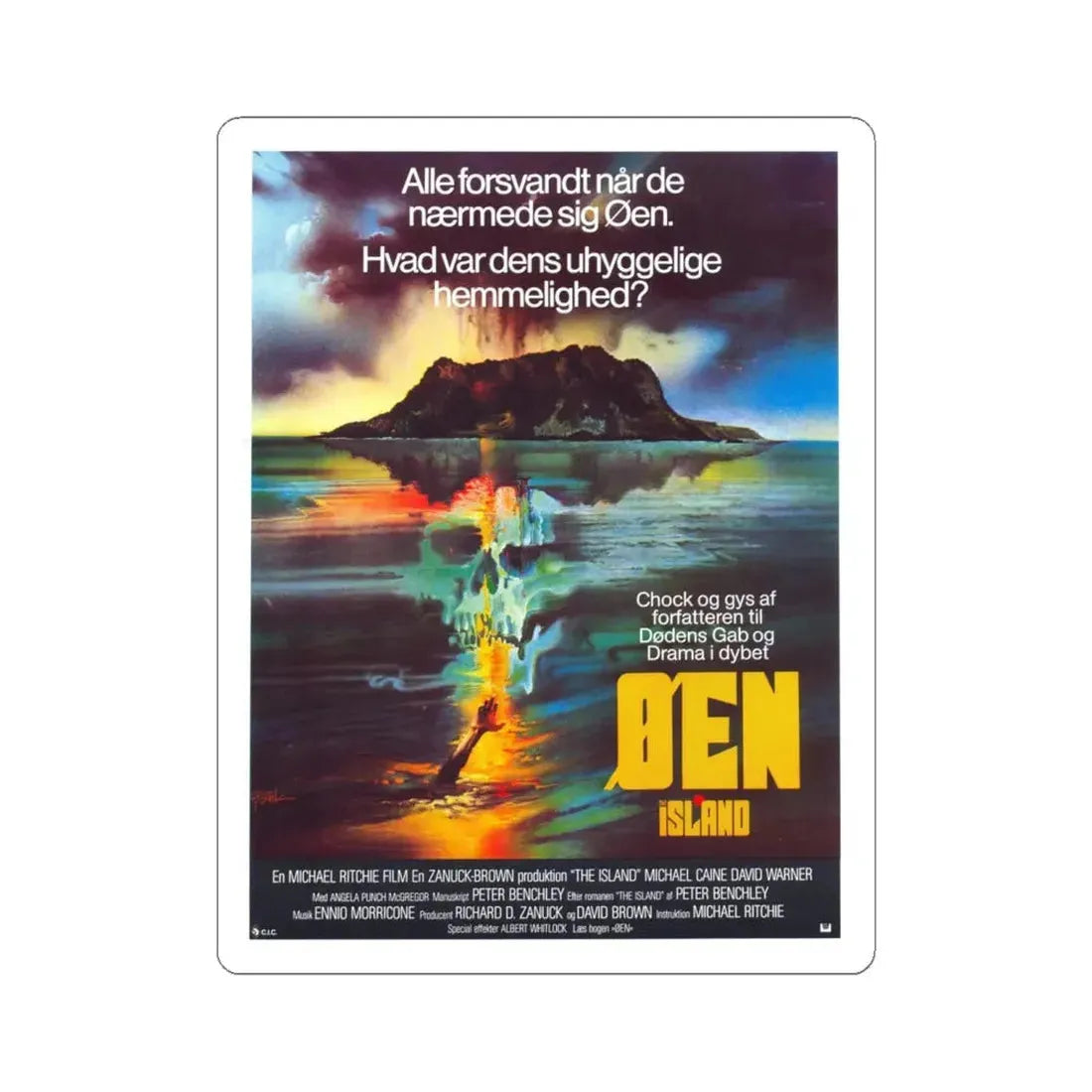 THE ISLAND (2) 1980 Movie Poster - STICKER Vinyl Kiss-Cut Decal 6 Inch White - The Sticker Space