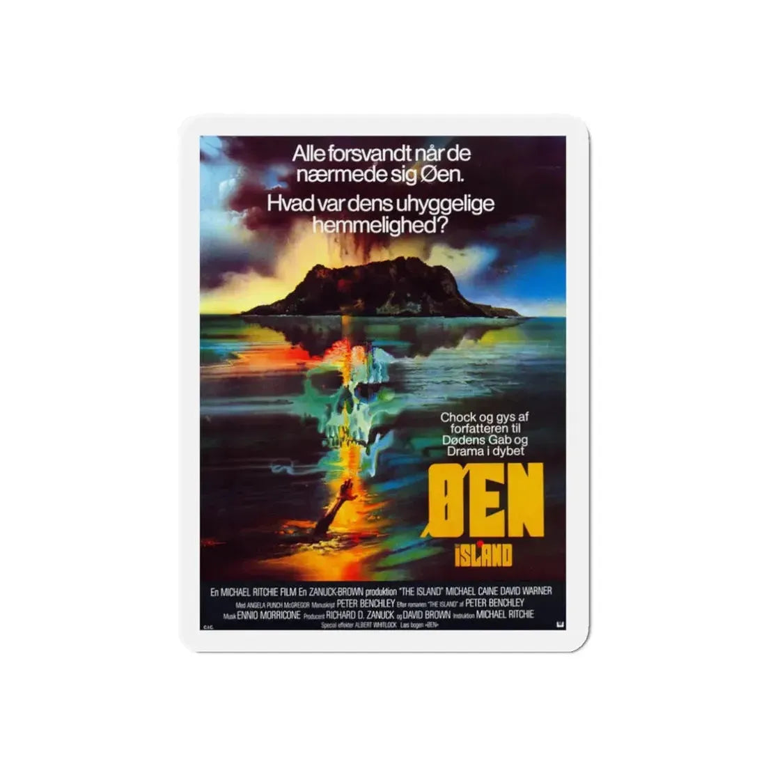 THE ISLAND (DANISH) 1980 Movie Poster - Refrigerator Magnet 3 Inch Die-Cut - The Sticker Space