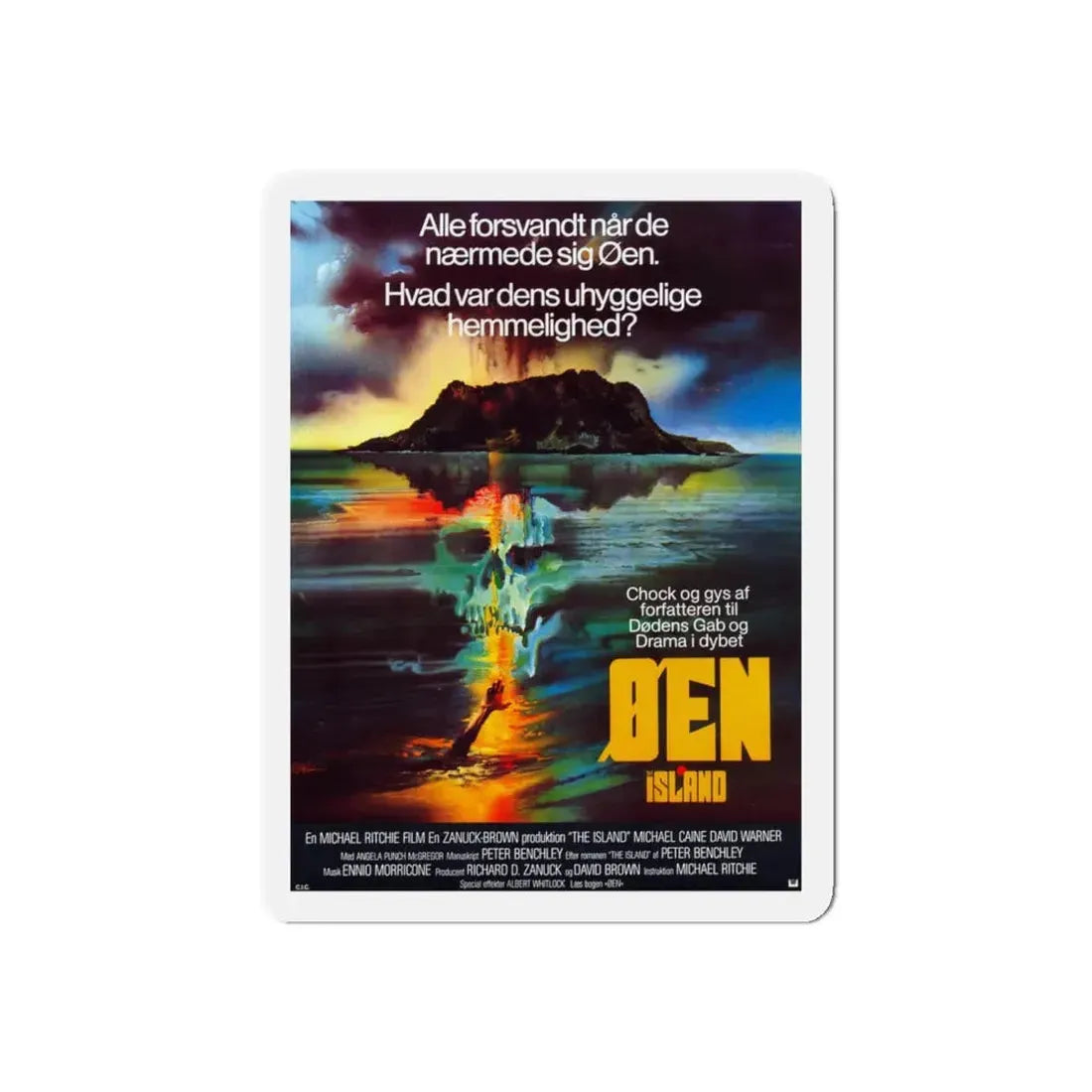 THE ISLAND (DANISH) 1980 Movie Poster - Refrigerator Magnet 4 Inch Die-Cut - The Sticker Space