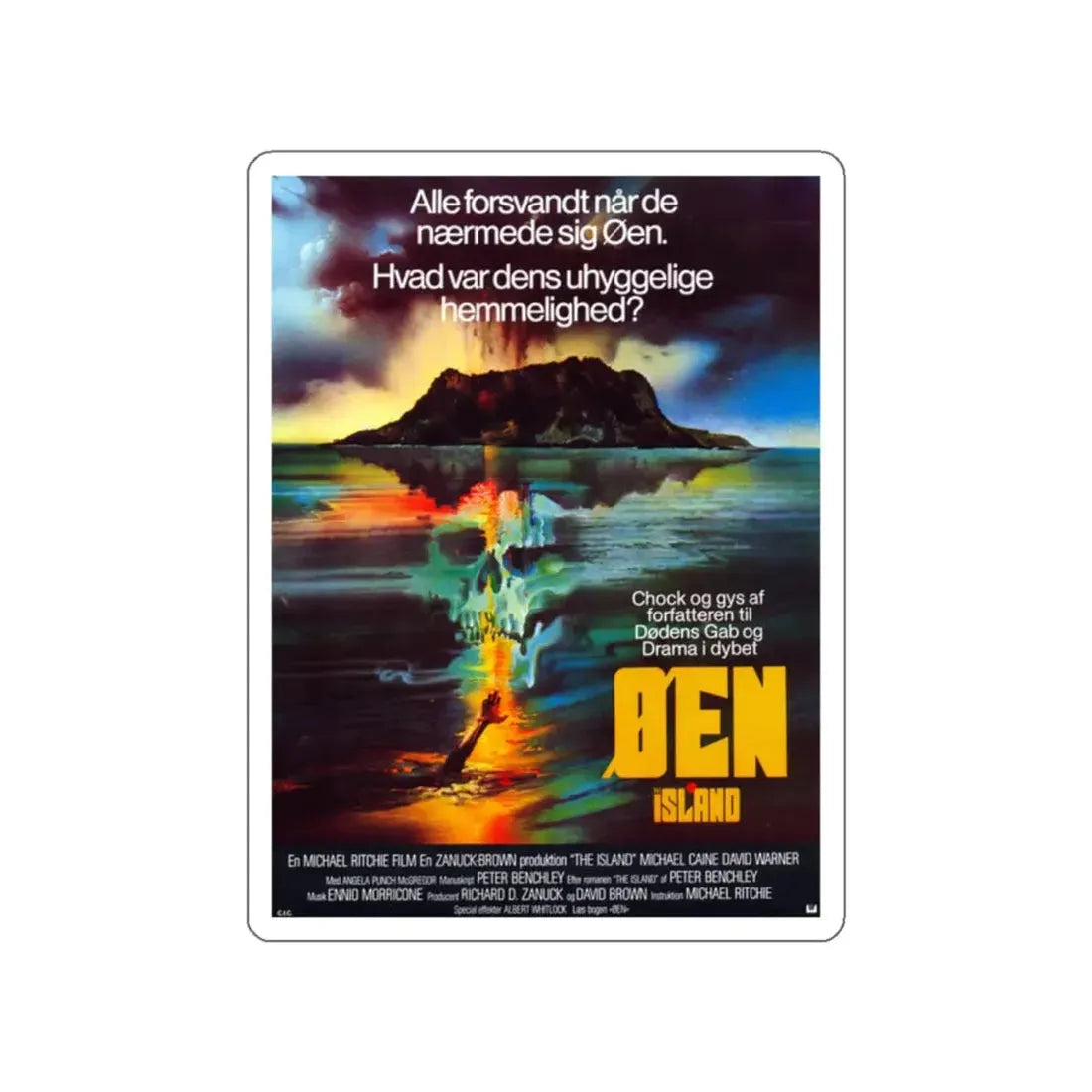 THE ISLAND (DANISH) 1980 Movie Poster STICKER Vinyl Die-Cut Decal 2 Inch - The Sticker Space