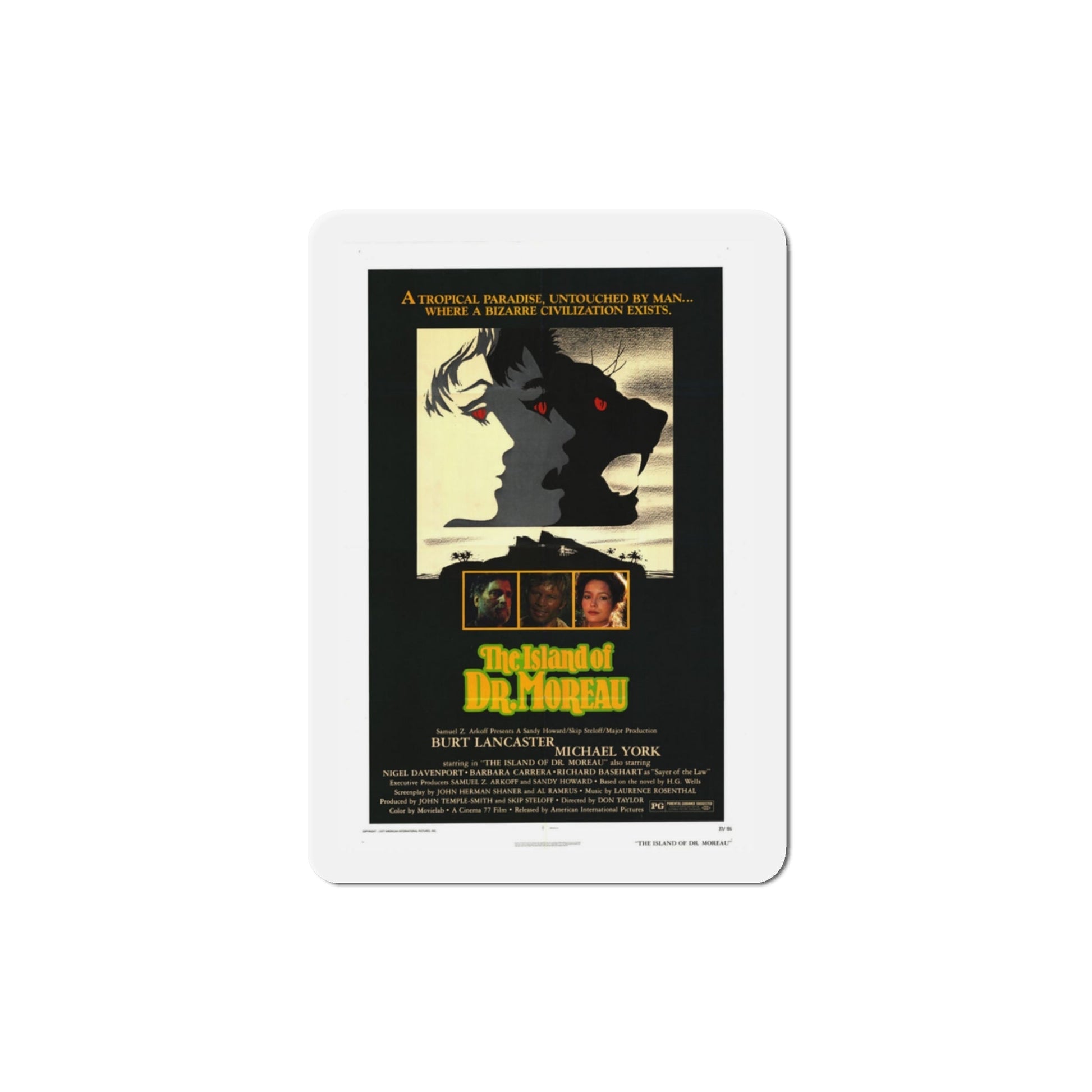 The Island of Dr Moreau 1977 Movie Poster Die-Cut Magnet-3 Inch-The Sticker Space