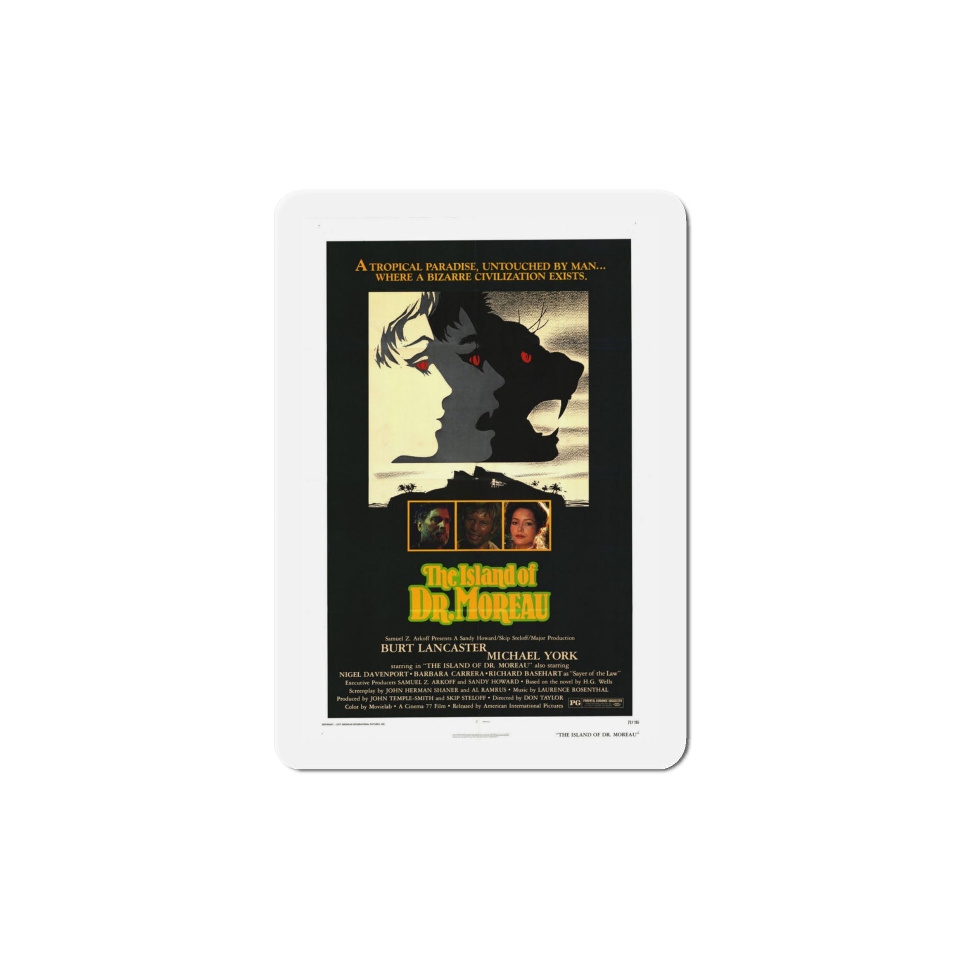The Island of Dr Moreau 1977 Movie Poster Die-Cut Magnet-4 Inch-The Sticker Space
