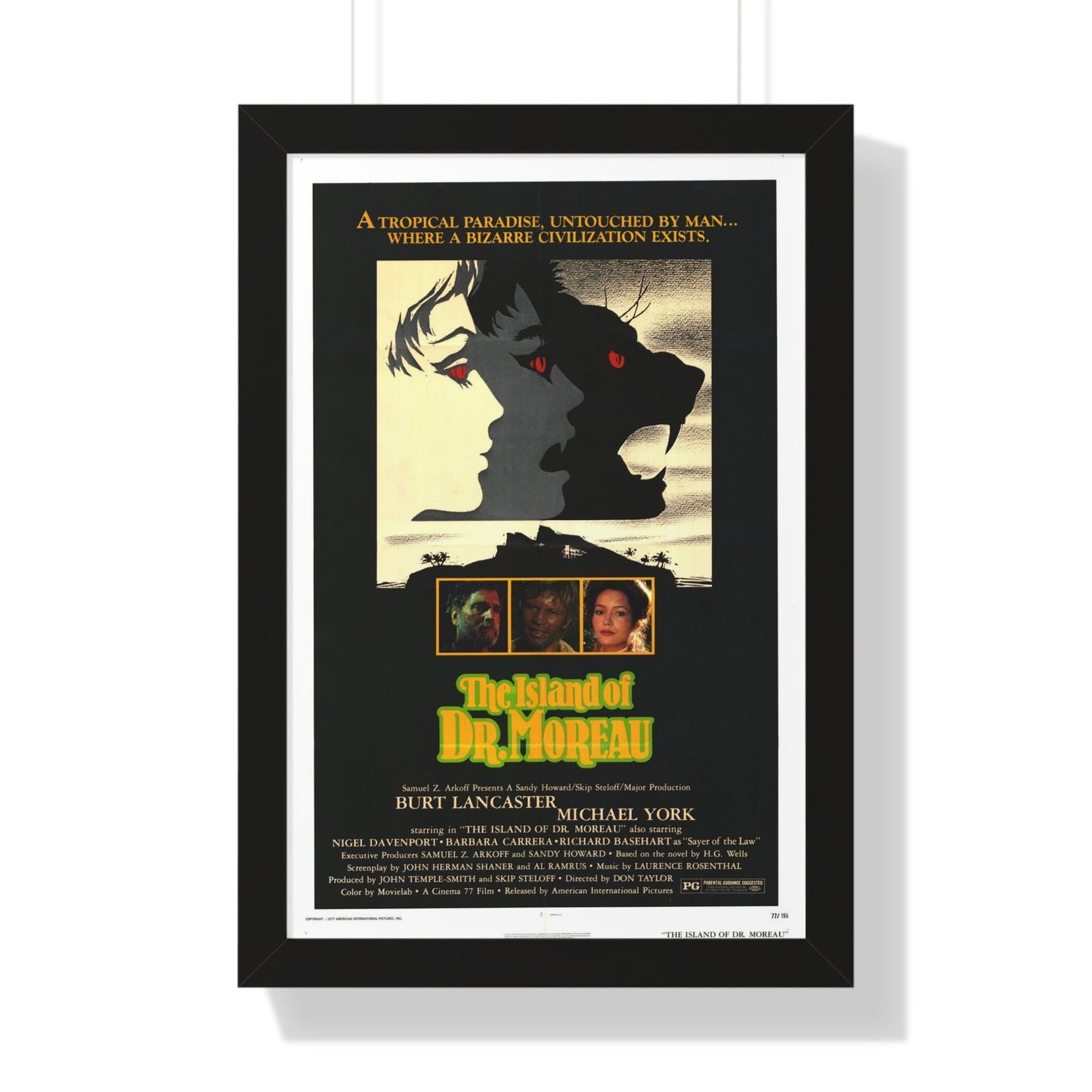 THE ISLAND OF DR. MOREAU 1977 - Framed Movie Poster-16″ x 24″-The Sticker Space