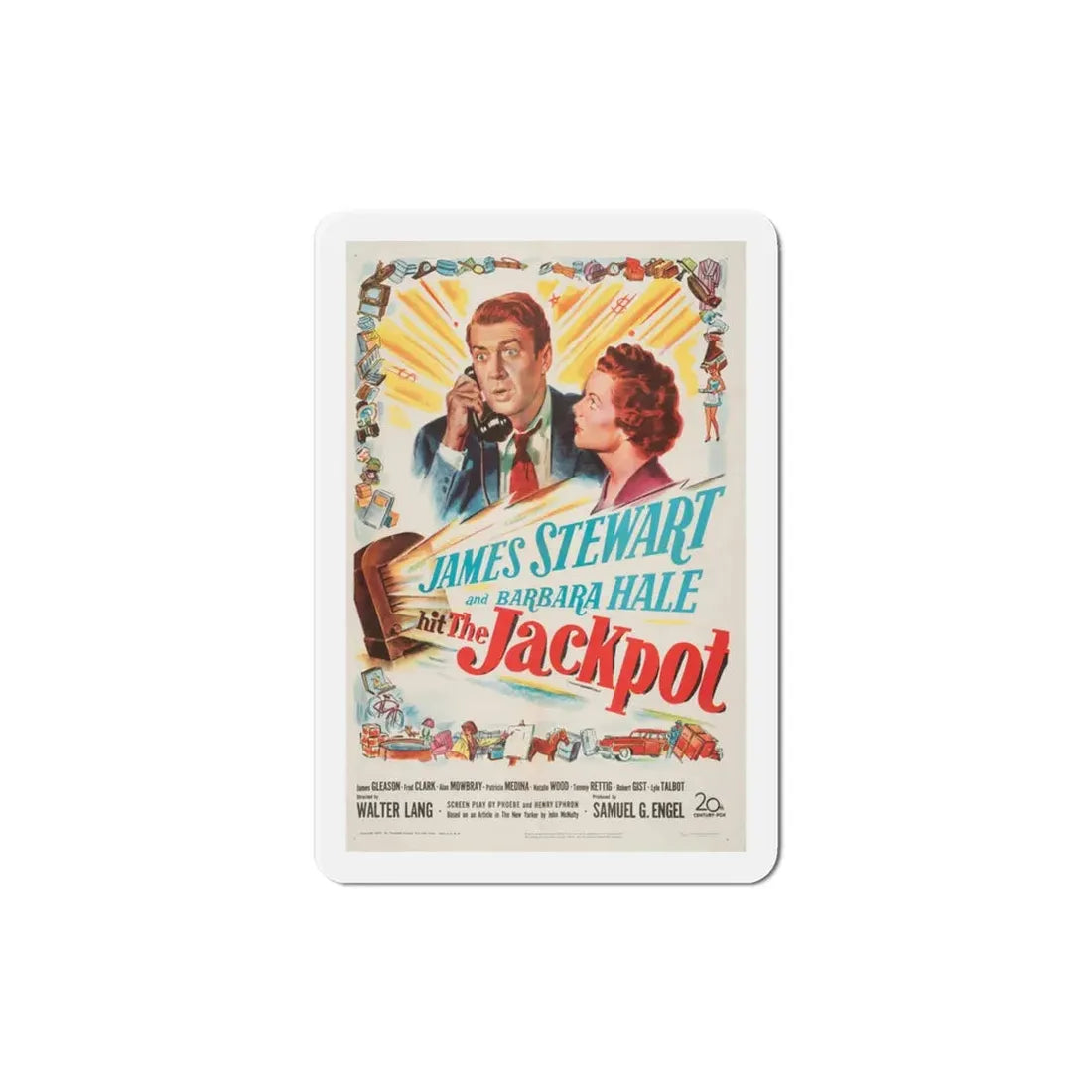 The Jackpot 1950 Movie Poster Refrigerator Magnet 4 Inch - The Sticker Space