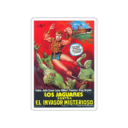 THE JAGUAR VS THE MYSTERIOUS INVADER 1975 Movie Poster STICKER Vinyl Die-Cut Decal 3 Inch - The Sticker Space