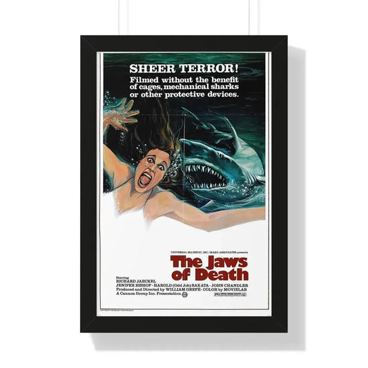 THE JAWS OF DEATH 1976 - Framed Movie Poster 16″ x 24″ Black - The Sticker Space