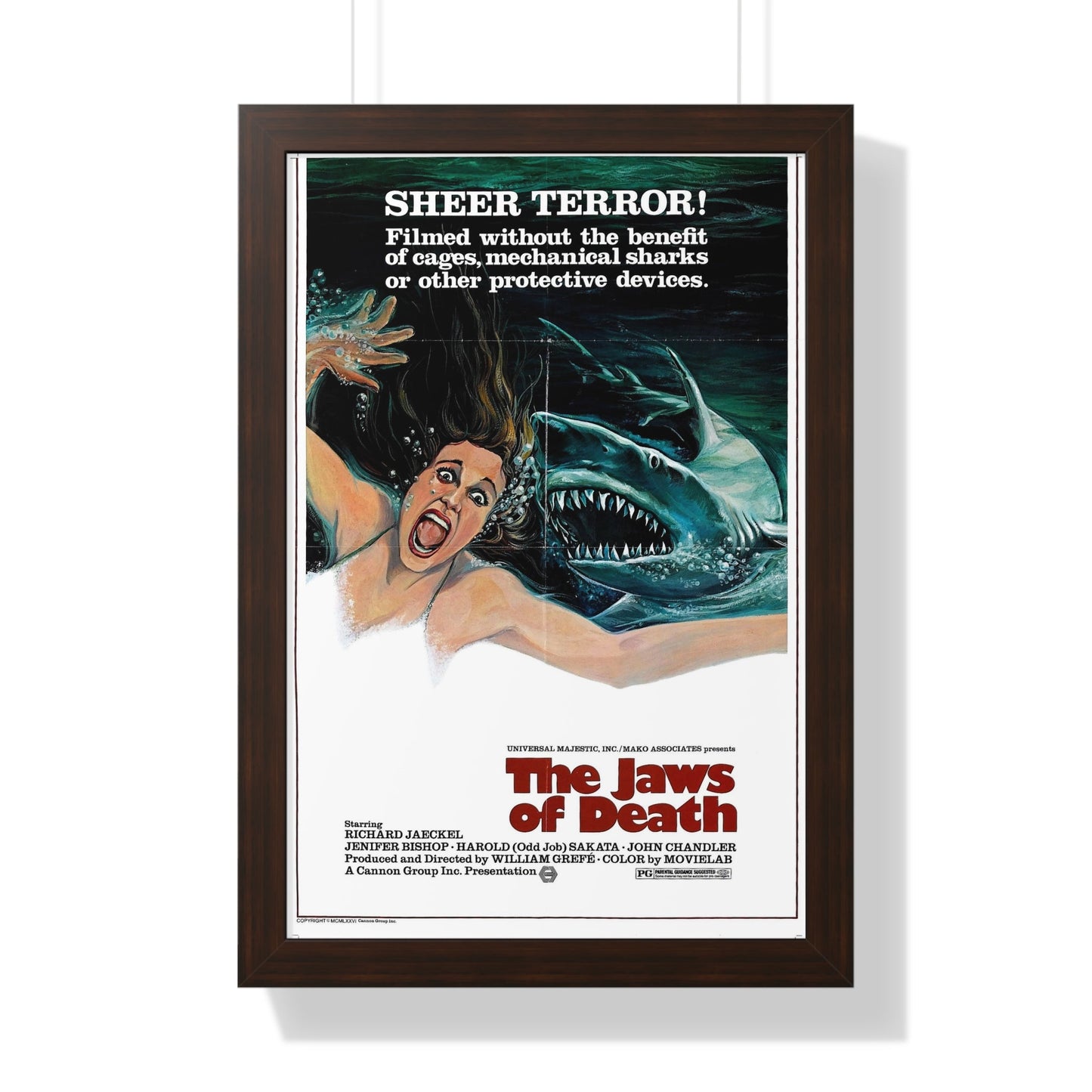 THE JAWS OF DEATH 1976 - Framed Movie Poster-16″ x 24″-The Sticker Space