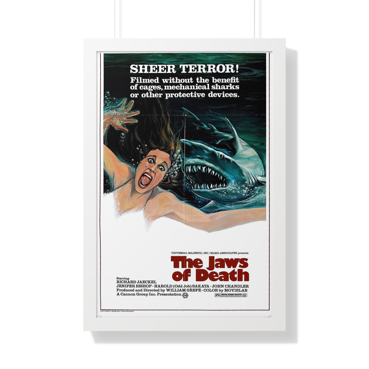 THE JAWS OF DEATH 1976 - Framed Movie Poster-20" x 30"-The Sticker Space