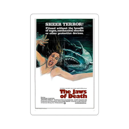 THE JAWS OF DEATH 1976 Movie Poster - STICKER Vinyl Kiss-Cut Decal 4 Inch White - The Sticker Space