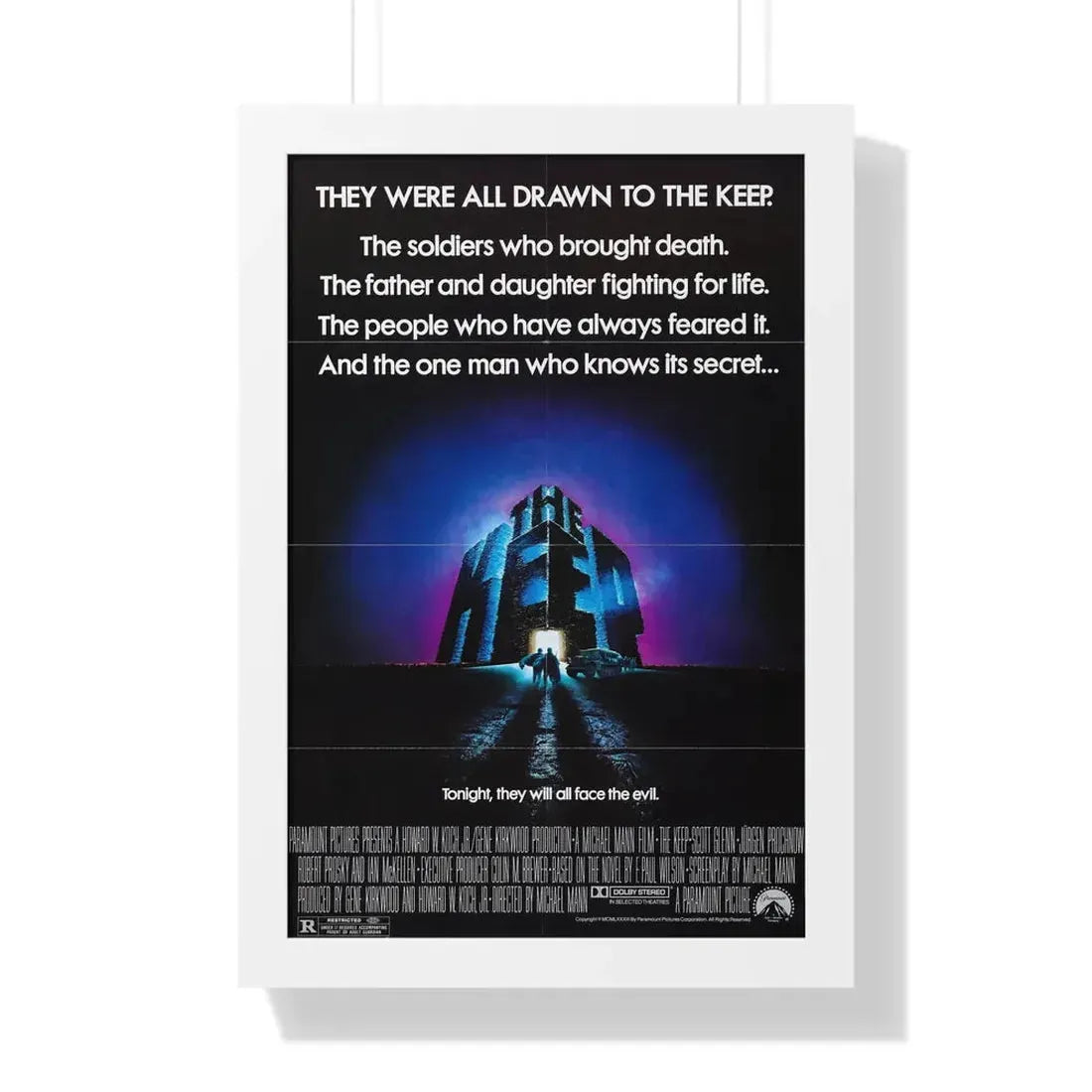 THE KEEP 1983 - Framed Movie Poster 16″ x 24″ White - The Sticker Space