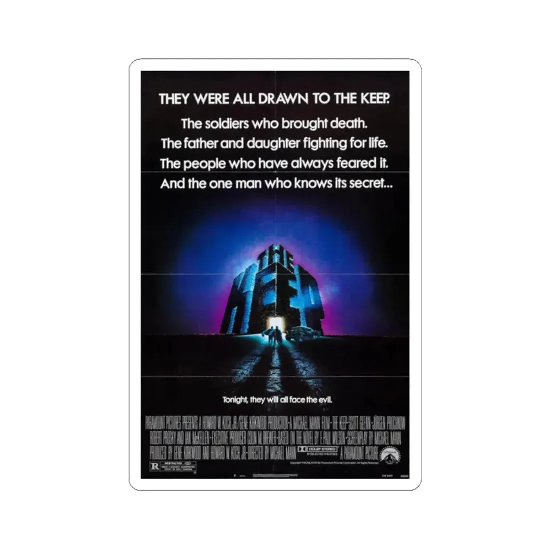 THE KEEP 1983 Movie Poster - STICKER Vinyl Kiss-Cut Decal 2 Inch White - The Sticker Space