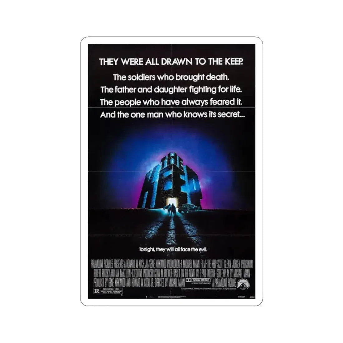 THE KEEP 1983 Movie Poster - STICKER Vinyl Kiss-Cut Decal 3 Inch White - The Sticker Space