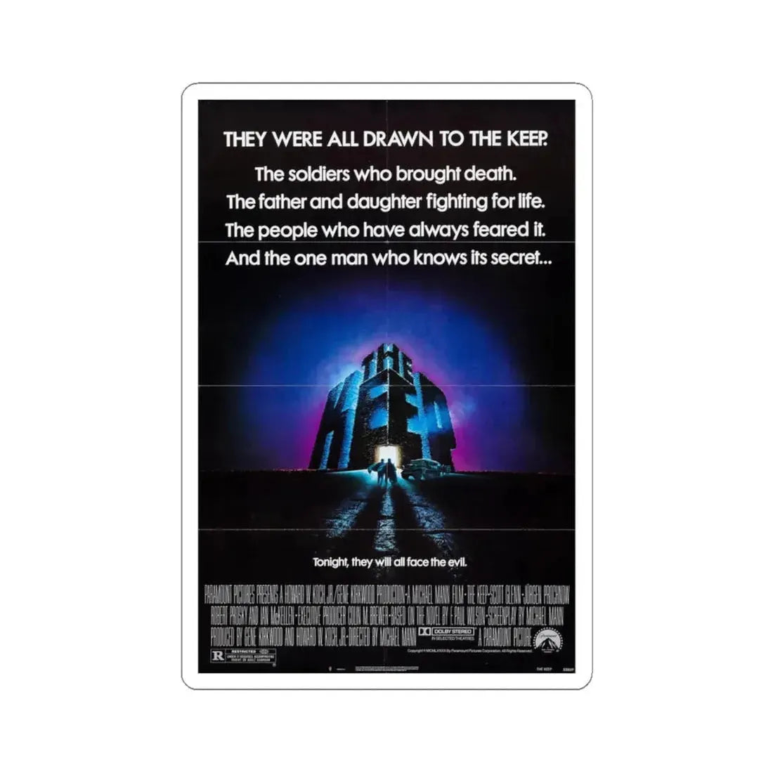 THE KEEP 1983 Movie Poster - STICKER Vinyl Kiss-Cut Decal 4 Inch White - The Sticker Space