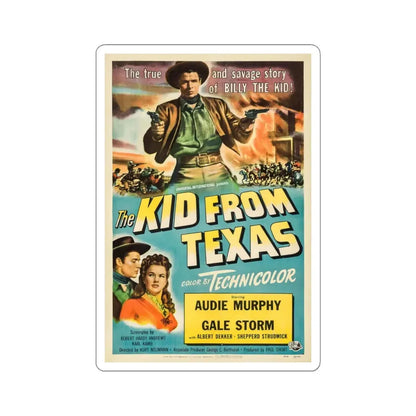 The Kid from Texas 1950 Movie Poster - STICKER Vinyl Kiss-Cut Decal 6 Inch White - The Sticker Space