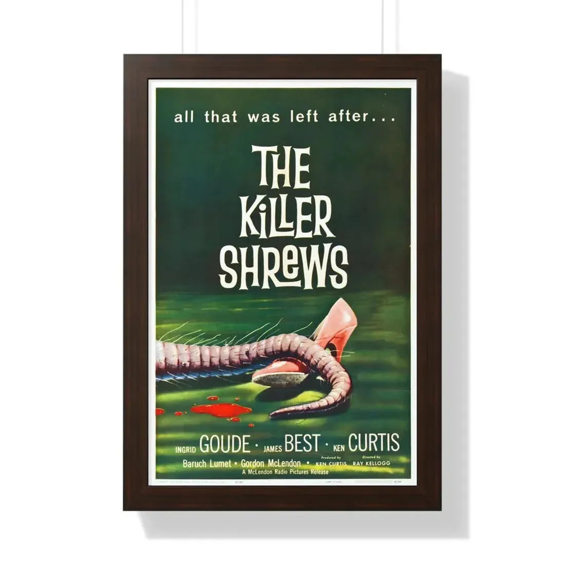 THE KILLER SHREWS 1959 - Framed Movie Poster 16″ x 24″ Walnut - The Sticker Space