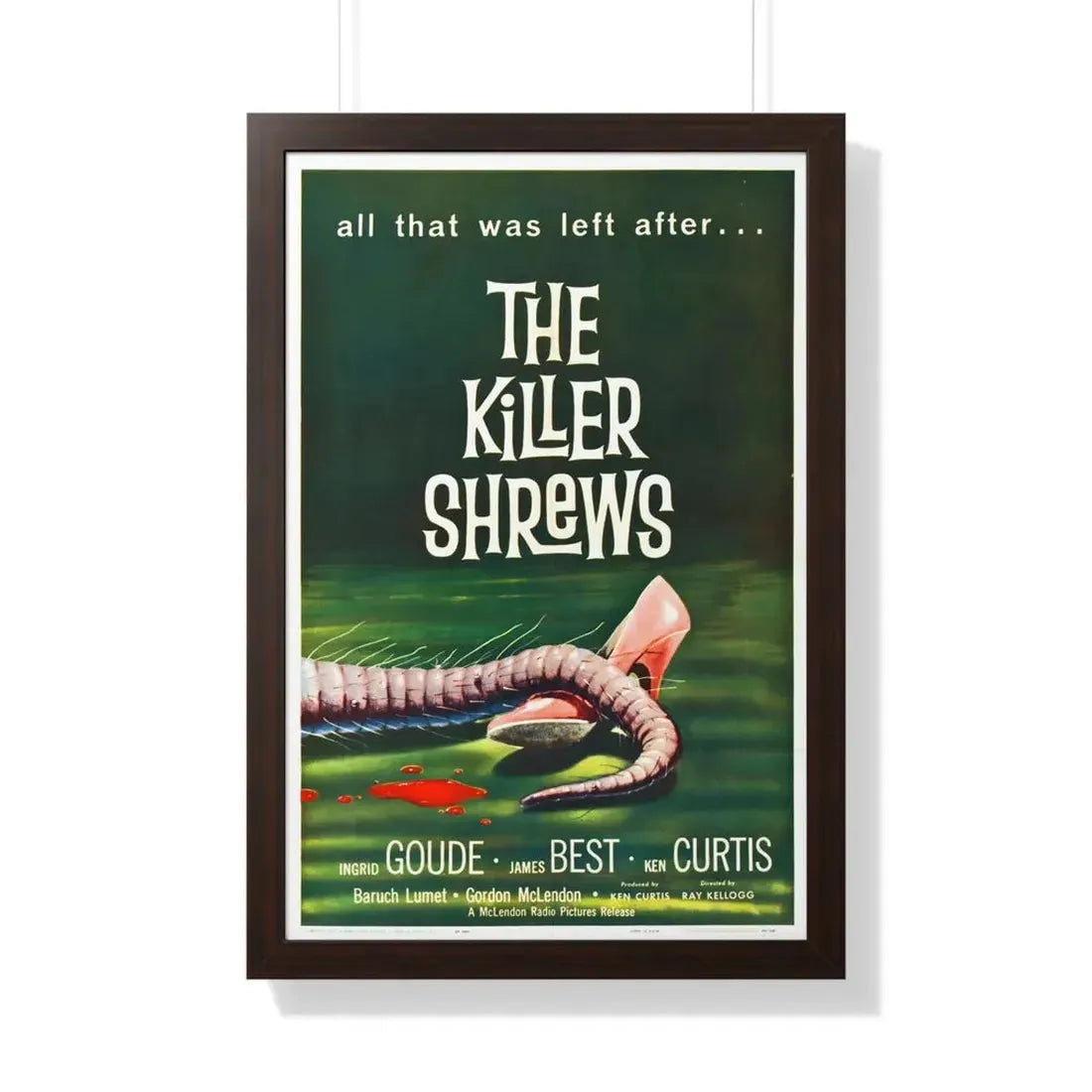 THE KILLER SHREWS 1959 - Framed Movie Poster 20" x 30" Walnut - The Sticker Space