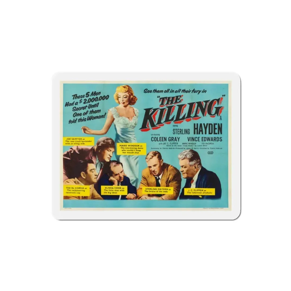 The Killing 1956 v2 Movie Poster Refrigerator Magnet 2 Inch - The Sticker Space